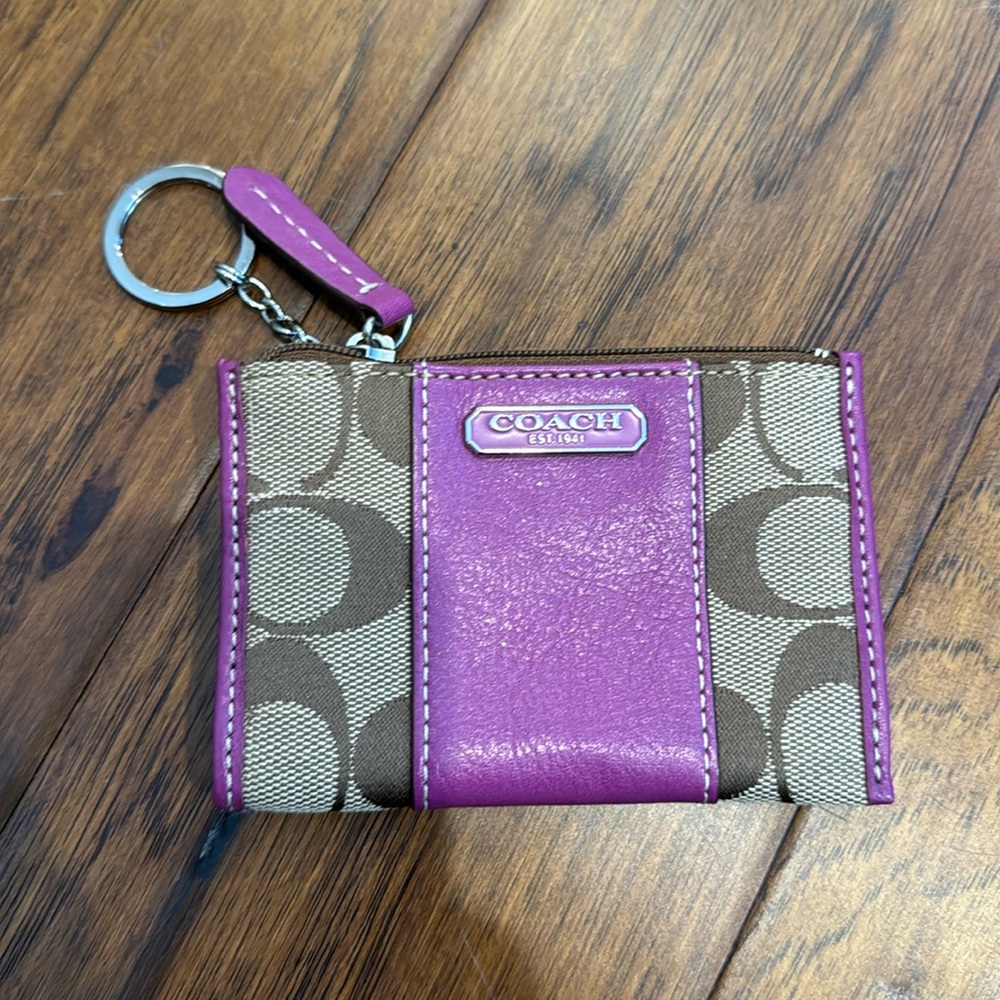 Coach card holder keychain